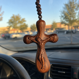 Bgcopper Rosewood Crucifix of Jesus' Passion (Necklace & Car Charm Options)