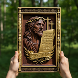 John 8:32 "The Truth Shall Set You Free" - Hand-Carved 3D Jesus Christ Plaque