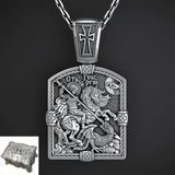 S925K Silver St. George Defeats the Dragon Protection Necklace - BGCOPPER