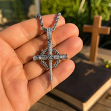 Nail Cross Crown of Thorns Necklace – Faith, Redemption & Timeless Strength - size and finish detail