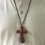 Bgcopper Rosewood Crucifix of Jesus' Passion (Necklace & Car Charm Options)
