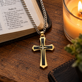 Modern Two-Tone Cross Necklace – A Bold Daily Reminder of Faith