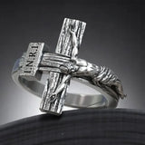 Crucifixion of Jesus S925K Silver Cross Ring - BGCOPPER