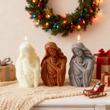 Virgin Mary holding the infant Jesus craft candle