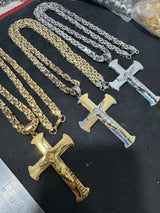 Titanium Steel Lord’s Prayer Crucifix Necklace