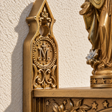 Our Lady of Grace Wall Bell – Antique Gold Marian Door Blessing Decor