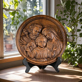 Holy family wood carving plaque - Best wall decor for home - BGCOPPER
