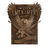 Solid Wood Carvings Decor, Commemorating the Second Amendment - BGCOPPER