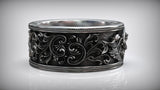 S925K Silver Archangel Michael Ring | Sacred Protection and Baroque Rococo Style Engravings - BGCOPPER