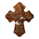 American Eagle Wooden Cross - God Bless America - BGCOPPER