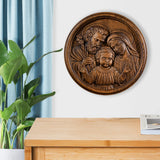 Holy family wood carving plaque - Best wall decor for home - BGCOPPER