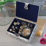 Zinc alloy large capacity embossed rose with latch jewelry box storage desktop ornaments - BGCOPPER