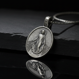 Pure Tin Miraculous Medal Virgin Mary Necklace