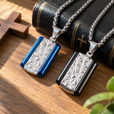 Geometric Faith Pendant Necklace – Titanium Steel Men's Necklace
