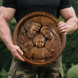 Holy family wood carving plaque - Best wall decor for home - BGCOPPER