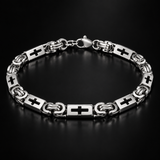 Men’s Christian Cross Link Necklace & Bracelet – 316L Titanium Steel Faith Jewelry