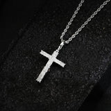 Artisan-Carved Copper Jesus Cross Pendant - Moissanite-Encrusted Hip Hop Religious Necklace - BGCOPPER