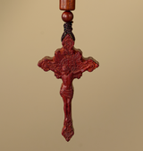 Hand-Carved Wooden Crucifix Pendant – Jesus Cross Christian Faith Car Charm & Prayer Gift