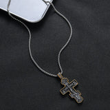 Stainless Steel Orthodox Cross Pendant Necklace - BGCOPPER