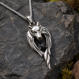Stainless Steel Wolf Head Pendant Necklace