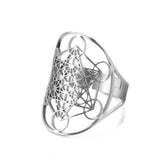 Metatron's Cube Ring Archangel Protection Women Ring Stainless Steel Jewelry - BGCOPPER