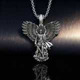 S925K Silver Saint Michael Pendant: Courage in the Heart