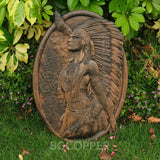 Spring Limited Time Sale: Native American Woman with Wolf Wooden Decoration - BGCOPPER