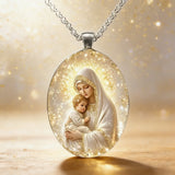 Madonna and Child Oval Necklace – A Timeless Embrace of Divine Love jewelry product image