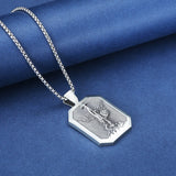 St.Michael Archangel Necklace guardian angel patron saint of paratroopers police military paramedics firemen Michael talisman protection - BGCOPPER