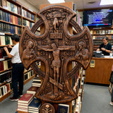 Hand-Carved Beechwood “Hand of Redemption” Crucifix | The Passion and Divine Grace of Christ