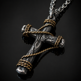 Hand-Wrapped Antique Copper Cross Necklace – Christian Faith Pendant