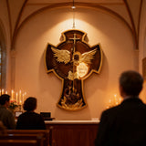 Archangel Michael Solid wood carving gift - Hand carved from a whole piece of wood