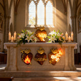 Holy Family Three Sacred Hearts Wooden Wall Decoration