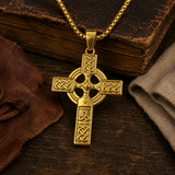 Celtic Knot Titanium Steel Cross Necklace - product view