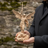 St. Michael the Archangel - Hand Carved Boxwood Sculpture - Spiritual Guardian for Prayer Spaces