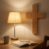 Handcrafted Beechwood Plaited Wall Cross – Natural Wood Finish