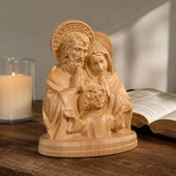 Hand-carved beechwood statue of the Holy Family – Jesus, Mary and Joseph
