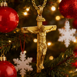 S925K Sandblasted Silver Jesus Crucifix Pendant