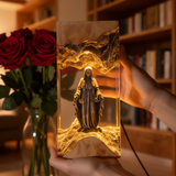 Virgin Mary Resin & Wood Night Light Ornament (Plug-in Version)