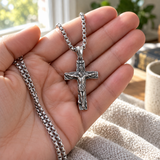 Trinity Crucifix Necklace – Father, Son & Holy Spirit Christian Cross Pendant