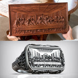 New Titanium Steel Jesus Christ Last Supper Signet Ring - BGCOPPER
