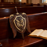 Archangel Michael Sword & Shield Wall Plaque - Divine Protection in Spiritual Warfare