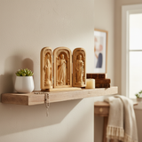 Hand-Carved Travel Triptych Altar: The Holy Family at Your Side