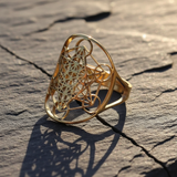 Metatron's Cube Ring Archangel Protection Women Ring Stainless Steel Jewelry