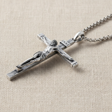S925K Silver Jesus Crucifix Pendant | A Tangible Reminder of His Love - craftsmanship detail