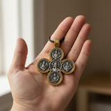 Baroque Style Crucifix Pendant with Jesus and the Four Archangels – A Symbol of Faith and Divine Protection