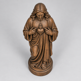 Sacred Heart of Jesus Hand-Carved Beechwood Statue – Catholic Prayer, Home Blessing & Faith Gift