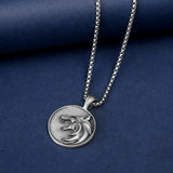 Pure Tin White Wolf Necklace - Witcher Medallion & Amulet - BGCOPPER