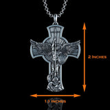New titanium steel/S925K silver Archangel St. Michael necklace - BGCOPPER