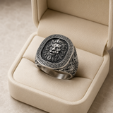 Men’s Lion Signet Ring – S925 Sterling Silver or Titanium Steel